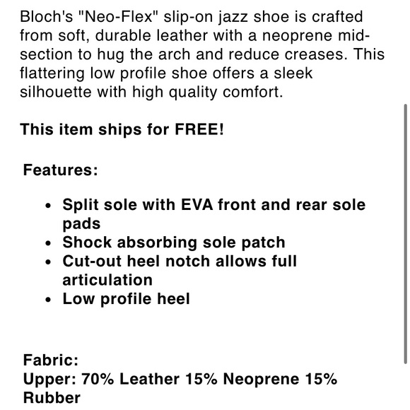 Bloch Adult “Neo Flex” Slip-on Jazz Shoe - Picture 3 of 8